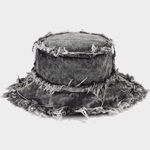 Chapeau <span class=keywords><strong>de</strong></span> pêcheur en denim délavé, chapeaux <span class=keywords><strong>de</strong></span> pêcheur en denim déchiré, chapeaux <span class=keywords><strong>de</strong></span> pêcheur avec logo personnalisé - Product Image 4