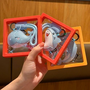 Animal Car Keyring Souvenir Promotion Gifts High Quality Handbag Decoration Soft PU <b>Leather</b> Cute Shark Cartoon Whale <b>Keychain</b> - Product Image 5