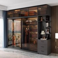 Armoires de chambre à coucher modernes en mélamine durables et personnalisables, avec tiroirs et rangements pour meubles de maison