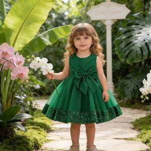 Nuevo Vestido de Tul con Lentejuelas y Encaje para Bebés y Niñas Pequeñas, Disfraz Elegante para Fiestas de Cumpleaños, Desfiles y Presentaciones - Product Image 3