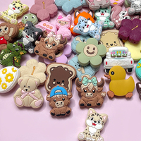 Perles en silicone pour bébé, perles de dentition, animaux de dessin animé, breloques, vente en gros