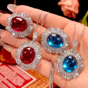 Tu Oval Cut 15*18mm Smooth Cubic Zirconia Rings and Pendant Copper White Gold Plated banquet jewelry Set ladies - Product Image 1
