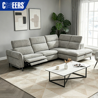 Canapé inclinable électrique modulaire MANWAH CHEERS en forme de L avec rangement et ottoman, idéal pour le salon