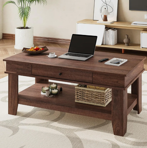 Mesa de centro con cajón y estante de almacenamiento, mesa central rectangular de 47,2 pulgadas con acabado de <span class=keywords><strong>grano</strong></span> de madera, muebles modernos para sala de estar - Product Image 6