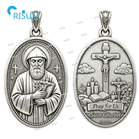 Porte-clés, pendentif, collier, médaillon personnalisé du Saint patron catholique Charbel Makhlouf, médaille personnalisée de Saint Charbel