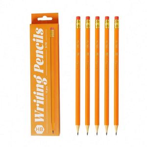 Wholesale Customizable Logo Hexagonal Plastic Pencil 7 Inch Lead Back School Promotion Gift Set HB Hardness Eraser - Product Image 4