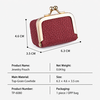 Échantillon Gratuit : Mini Pochette Personnalisée en Cuir PU avec Bouton Pression pour Rangement de Bijoux, Idéale pour Voyage, Petits Bijoux, Pièces de Monnaie et Emballage Cadeau