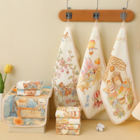 Serviette pour enfants, style européen-américain, écologique, pur coton, gaze à quatre couches, imprimé de dessins animés, serviette pour le visage, petite