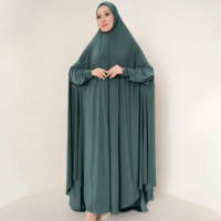 Gaun Sholat Wanita Muslim Indonesia Model Hoodie Jilbab, Ukuran Besar, Elastis, Modis, Sederhana, Gaya Dubai, untuk Acara Religius, Grosir