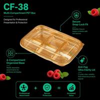 Barquette alimentaire jetable transparente en PET à 6 compartiments, taille personnalisée, pour emballage alimentaire, impression personnalisée, boulangerie, gâteau de lune, pain, pâtisserie