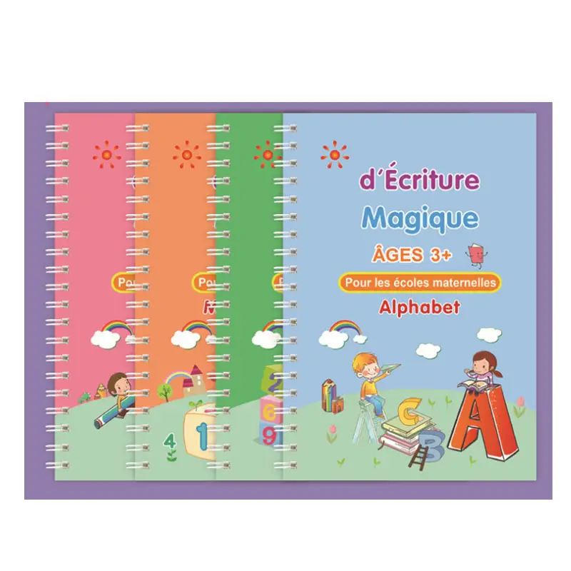 Copybook per bambini alfabeto francese numero di disegno matematico per scrivere libri