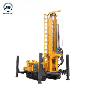 Hengwang pneumatic 200m depth water well drilling rig machine diesel engine Air compressor