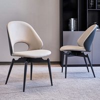 Chaise de salle à manger minimaliste italienne haut de gamme pour usage domestique et professionnel, chaise de salle à manger pivotante avec dossier, chaise de salle à manger moderne en cuir