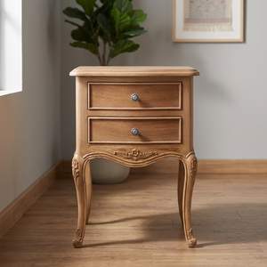 French Louis Night Stand <b>Bedside</b> <b>Table</b> Solid Wood Mahogany European Style Natural Walnut Color for Bedroom Furniture Home Hotel - Product Image 2