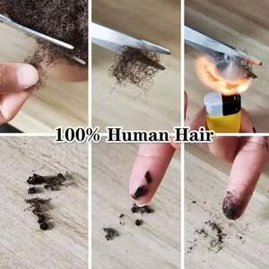 Extensiones de Cabello Humano Remy Virgen 4b 4c para Trenzas Afro, Extensiones de Rastas 100% Humanas, Trama Doble a Máquina, Sin Caída - Product Image 2