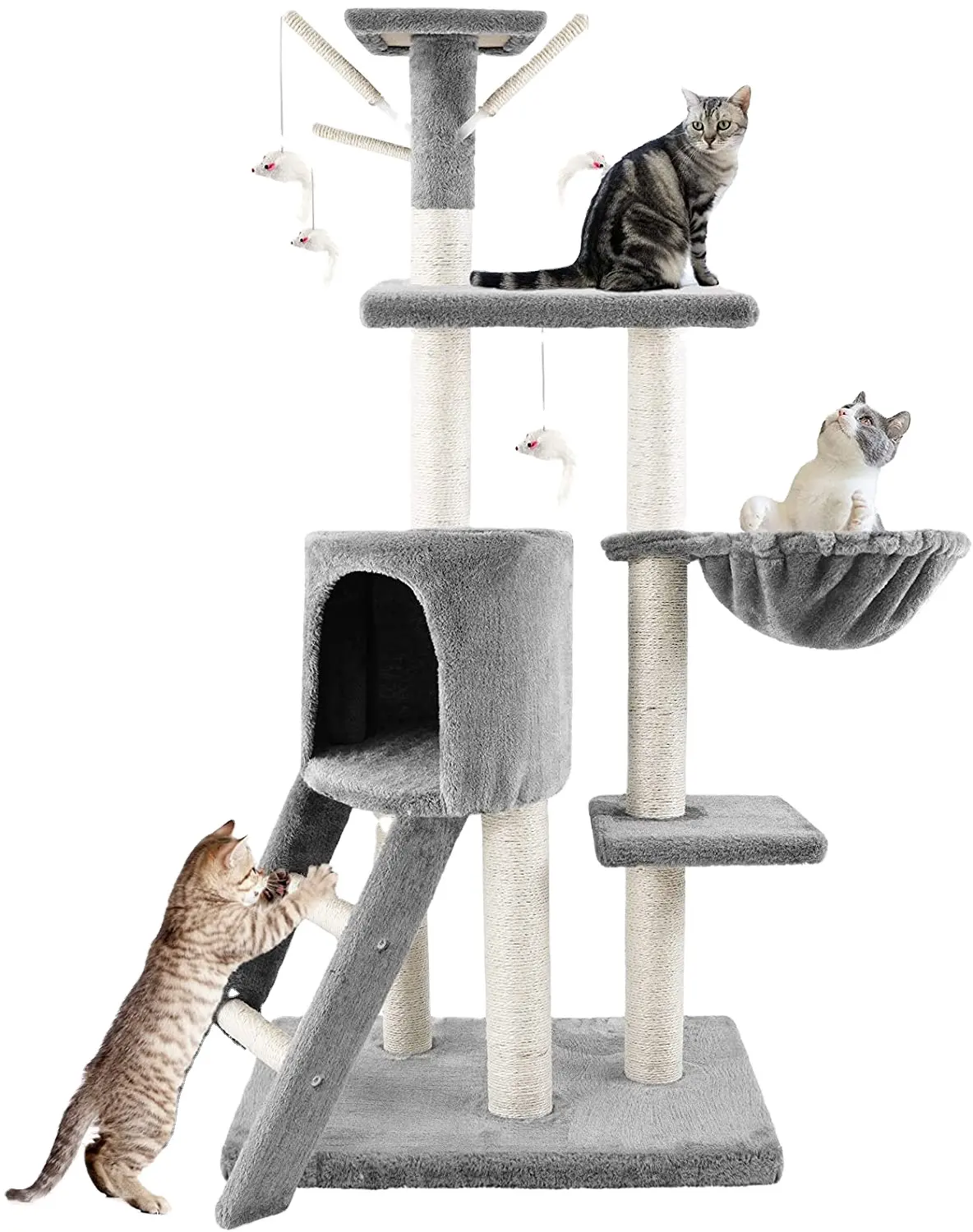 Multi-Level Kittens Platform Scratching Posts Condo wood Furniture Stand climbing cat tree house large