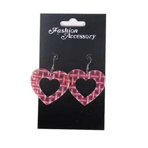 Wholesale Sweet Designs Chunky Betty Dangling Heart Acrylic Earrings Heart Shape Earrings