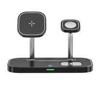 Idées de nouveaux produits 2024 Chargeur sans fil magnétique 3 en 1 Lampe Puissance de sortie 10W Support pour montre Écouteurs Téléphones mobiles Microphone