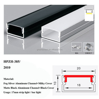Rail en aluminium 1M noir mat argenté 1010 1510 2010MM avec couvercle PC blanc/noir pour montage de bande LED