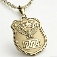 Collar con Colgante de Emblema de Águila en 3D Chapado en Oro, Diseño Personalizado, Moderno, Opciones Personalizadas Disponibles, Elegante para Hombre