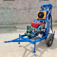 Moteur Diesel Banrong 22HP 120m plate-forme de forage de roue mine plate-forme de forage de l'eau plate-forme de forage pour puits