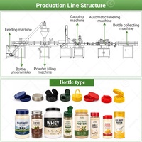 Ligne de conditionnement de poudre en boîtes de conserve, machine de remplissage de poivre, équipement d'embouteillage pour fournisseur de produits en bouteille