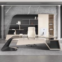 Table de bureau en bois de luxe moderne en forme de L, finition imperméable, design modulaire/extensible/convertible, tiroir à dossiers