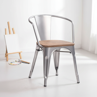 Chaises de salle à manger empilables en métal sablé de style moderne, mobilier pour la maison, la salle à manger, l'hôtel et le bureau à domicile