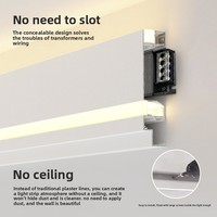 Luminaire d'angle à double lampe, à montage en surface, sans fente, pour plafonds à double étage, en alliage d'aluminium, éclairage d'ambiance pour salon