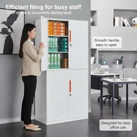 Armoire de classement en acier à 4 portes, meuble de rangement métallique, organisateur de documents de bureau avec serrure, armoire scolaire, mobilier