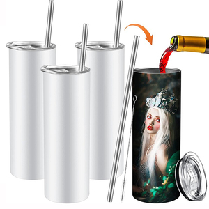 Gobelet de sublimation 20 oz, gobelet droit et fin, tasse à café de sport, vente en gros, blancs de sublimation en acier inoxydable, bouteille d'eau pour cola - Product Image 4