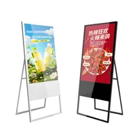 Afficheur d'eau électronique portable pliable LCD HD Android avec télécommande, machine publicitaire sur pied pour usage commercial