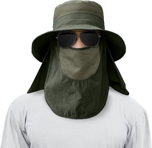 Outdoor Nylon <b>Sun</b> Protection <b>Hat</b> for Unisex Wide Brim Cycling & Travel Fishing <b>Hat</b> <b>with</b> Face & <b>Neck</b> <b>Flap</b> - Product Image 4