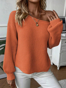 Maglioni da Donna Casual con Collo a <span class=keywords><strong>Barchetta</strong></span> in Lana/Acrilico Antipilling per Autunno e Inverno - Product Image 3