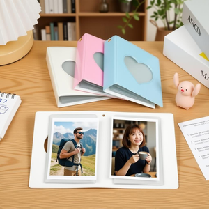 Portafotos <span class=keywords><strong>de</strong></span> 3 Pulgadas, Mini Álbum <span class=keywords><strong>de</strong></span> <span class=keywords><strong>Fotos</strong></span>, Portafotos con Espejo Pequeño en Forma <span class=keywords><strong>de</strong></span> Corazón - Product Image 2