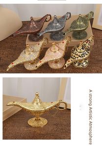 Wholesale Medium Aladdin Magic Lamp 21*11cm, Creative Metal Ornament, Home Decor Housewarming <b>Gift</b> - Product Image 4