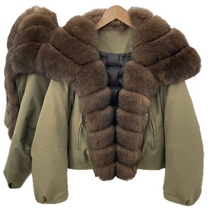 <span class=keywords><strong>Doudoune</strong></span>, vêtement d'extérieur chaud pour l'hiver, col en fourrure de renard naturelle amovible, rembourrage en duvet de canard blanc, manteau matelassé pour les températures froides - Product Image 4