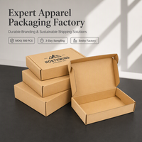 Boîtes d'emballage en kraft sur mesure de luxe, boîte d'expédition personnalisée avec impression de logo pour l'expédition de vêtements, emballage durable, faible MOQ