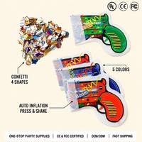 Canon à Confettis Gonflable Automatique en Forme de Pistolet pour Fêtes, Anniversaires, Mariages, Cabines Photo - Accessoire Portable