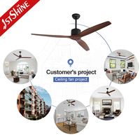 Ventilateur de plafond 1stshine à pales en bois, ultra silencieux, durable, de qualité supérieure, faible consommation d'énergie, application mobile intelligente, 6 vitesses