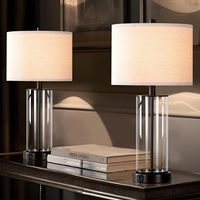 Lampe de chevet personnalisée pour hôtel, idéale pour la maison, la suite, la chambre d'hôtel Hilton Studio, lampe de lecture de bureau, lampe de travail, base en métal, abat-jour en tissu