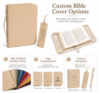 Étui de transport en cuir PU pour Bible avec marque-page, fournitures d'étude biblique, sac de transport