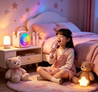 Machine de karaoké pour enfants P17, portable, sans fil, avec deux microphones, lumière RGB, pour fêtes à domicile, chant, cadeau, mini-enceinte