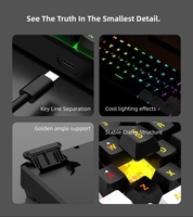 Expédition d'usine - Clavier mécanique de jeu lumineux RGB miniature à 61 touches - Clavier d'ordinateur portable compact pour le bureau