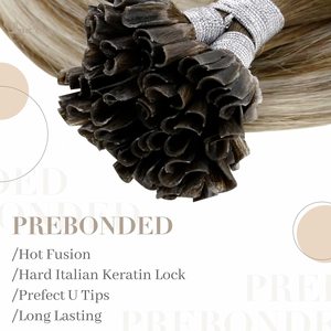Extensiones de <span class=keywords><strong>Cabello</strong></span> Natural con Puntas <span class=keywords><strong>en</strong></span> U, Color <span class=keywords><strong>Rubio</strong></span> Claro Degradado a <span class=keywords><strong>Castaño</strong></span> Cenizo, Extensiones de <span class=keywords><strong>Cabello</strong></span> Humano con Puntas <span class=keywords><strong>en</strong></span> U Pre-Adheridas - Product Image 4