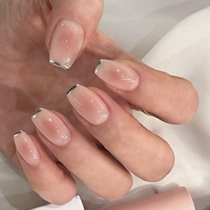 24 <span class=keywords><strong>faux</strong></span> ongles carrés courts français simples et tendance avec adhésifs ABS, <span class=keywords><strong>kit</strong></span> d'outils, fournitures pour ongles en gros, <span class=keywords><strong>pas</strong></span> <span class=keywords><strong>cher</strong></span> - Product Image 3