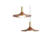 Lustre suspendu en acrylique à trois lumières de style japonais, couleur noyer, LED blanc chaud, 25-35 cm