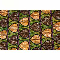 Pabrik Grosir Katun Afrika Batik Dicetak Hijau Daun Afrika Nasional Pakaian Wanita Gaun Kain 6 Yds Spot