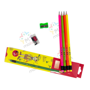 New lục giác <span class=keywords><strong>HB</strong></span> bút chì với tẩy Basswood màu vàng Thùng văn phòng sử dụng bút chì - Product Image 1