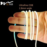Harga pabrik lampu Strip LED COB RGB pintar 320 LED/M lebar 2.8mm DC 12V 24V dengan kontrol suara untuk dekorasi mobil rumah Hotel
